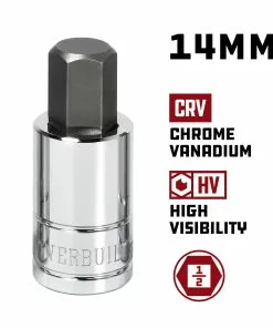 Powerbuilt 1/2 Inch Drive x 14MM Hex Bit Socket - 642277 -Hot Sale Powerbuilt Shop 642277 02