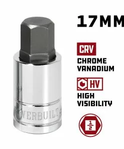 Powerbuilt 1/2 Inch Drive x 17MM Hex Bit Socket - 642278 -Hot Sale Powerbuilt Shop 642278 02