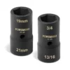 Powerbuilt 2 Pc. Flip Lug Nut Socket Set, 19mm x 21mm and 3/4 in. x 13/16 in.