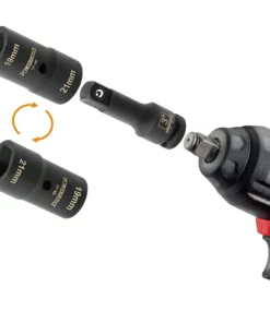 Powerbuilt 2 Pc. Flip Lug Nut Socket Set, 19mm x 21mm and 3/4 in. x 13/16 in. -Hot Sale Powerbuilt Shop 642398 03