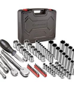 Powerbuilt 80 Pc.1/4 in. & 3/8 in. Dr. SAE & Metric Mechanics Tool Set - 642452