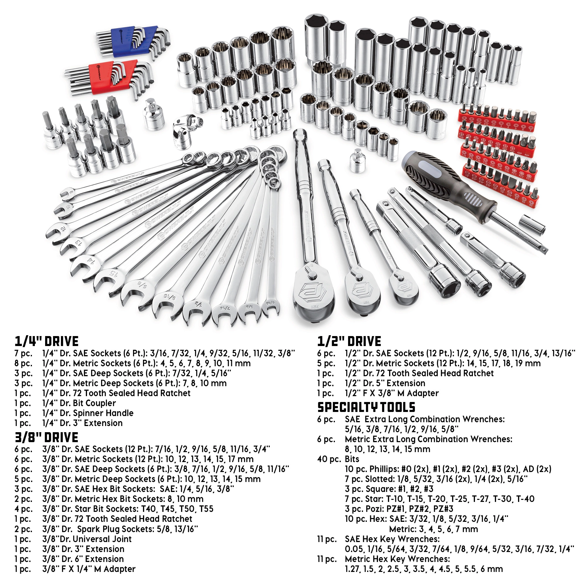 Powerbuilt 152 Piece Master Mechanic's Service Tool Set - 642453 3 Powerbuilt 152 Piece Master Mechanic's Service Tool Set - 642453 - Image 3