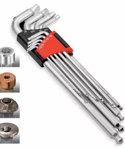 Powerbuilt 9 Piece Zeon SAE Hex Key Wrench Set for Damaged Fasteners - 240096