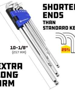 Powerbuilt 9 Piece SAE Stubby Long Arm Ball End Hex Key Wrench Set - 240099 -Hot Sale Powerbuilt Shop 642673 03