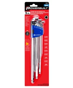 Powerbuilt 9 Piece SAE Stubby Long Arm Ball End Hex Key Wrench Set - 240099 -Hot Sale Powerbuilt Shop 642673 05