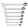 Powerbuilt 7 Piece SAE 100 Tooth Ratcheting Wrench Set - 642761