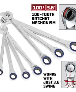 Powerbuilt 7 Piece SAE 100 Tooth Ratcheting Wrench Set - 642761 -Hot Sale Powerbuilt Shop 642761 02 1