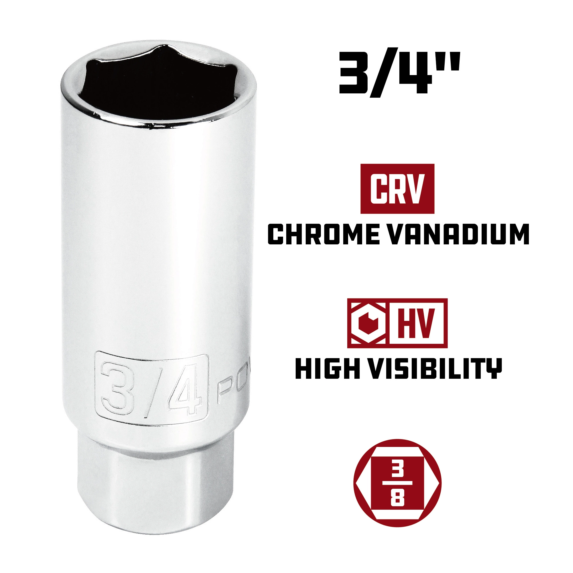 Powerbuilt 3/8-Inch Drive SAE Spark Plug Socket 3/4-Inch - 643006 2 Powerbuilt 3/8-Inch Drive SAE Spark Plug Socket 3/4-Inch - 643006 - Image 2