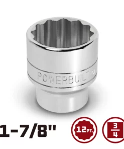 Powerbuilt 3/4 Inch Drive x 1-7/8 Inch 12 Point Shallow Socket - 643216 -Hot Sale Powerbuilt Shop 643216 1 7 820in 02