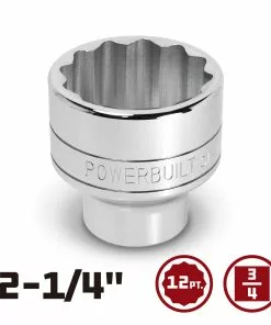 Powerbuilt 3/4 Inch Drive x 2-1/4 Inch 12 Point Shallow Socket - 643222 8 Powerbuilt 3/4 Inch Drive x 2-1/4 Inch 12 Point Shallow Socket - 643222 -Hot Sale Powerbuilt Shop 643222 2 1 420in 02