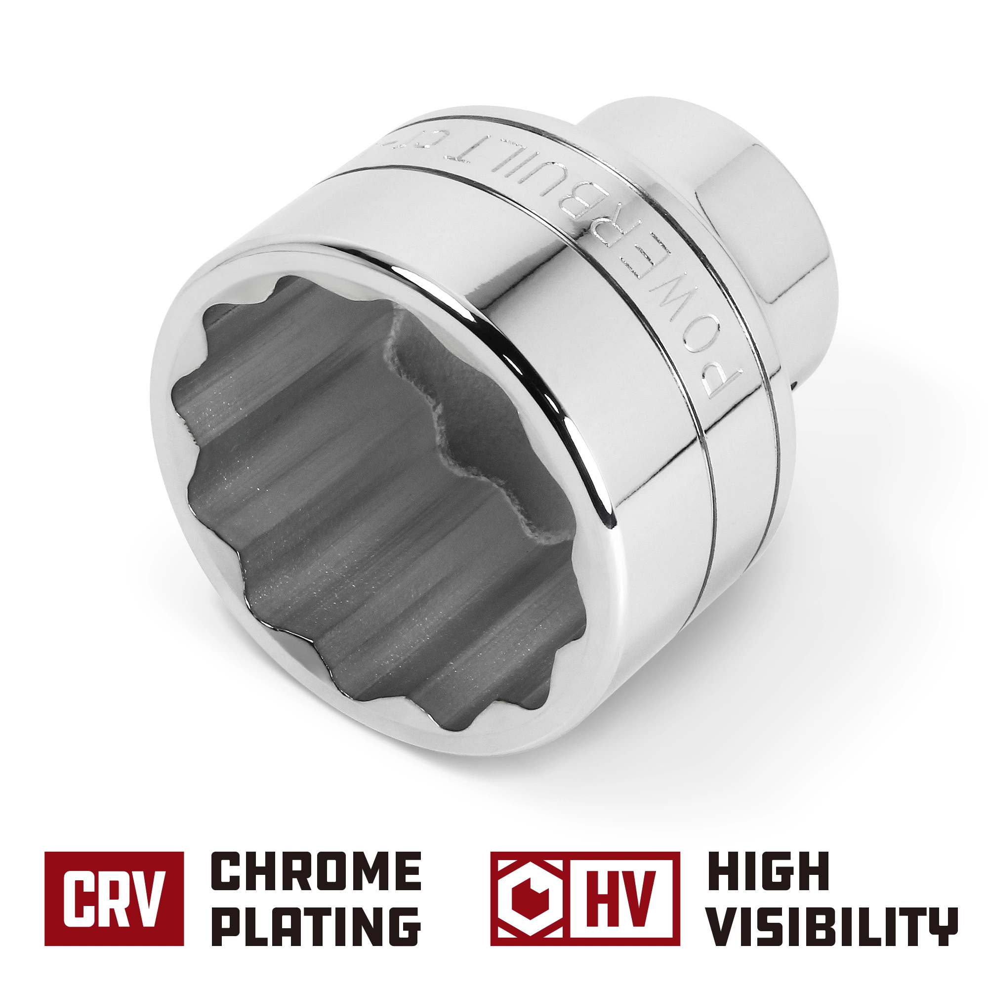 Powerbuilt 3/4 Inch Drive x 2-1/4 Inch 12 Point Shallow Socket - 643222 5 Powerbuilt 3/4 Inch Drive x 2-1/4 Inch 12 Point Shallow Socket - 643222 - Image 5