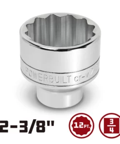 Powerbuilt 3/4 Inch Drive x 2-3/8 Inch 12 Point Shallow Socket - 643224 -Hot Sale Powerbuilt Shop 643224 2 3 820in 02