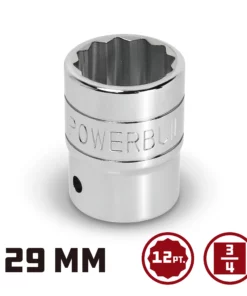Powerbuilt 3/4 Inch Drive x 29 MM 12 Point Shallow Socket - 643232 -Hot Sale Powerbuilt Shop 643232 29mm 02