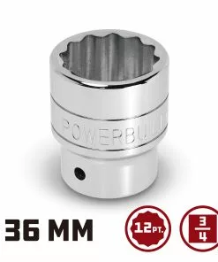 Powerbuilt 3/4 Inch Drive x 36 MM 12 Point Shallow Socket - 643237 -Hot Sale Powerbuilt Shop 643237 36mm 02