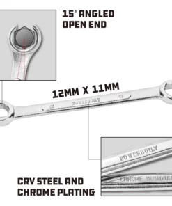 Powerbuilt 11 x 12 MM Metric Flare Nut Wrench - 644037 5 Powerbuilt 11 x 12 MM Metric Flare Nut Wrench - 644037 -Hot Sale Powerbuilt Shop 644037 02