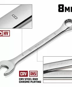 Powerbuilt 8 MM Fully Polished Metric Combination Wrench - 644112 10 Powerbuilt 8 MM Fully Polished Metric Combination Wrench - 644112 -Hot Sale Powerbuilt Shop 644112 208mm 02