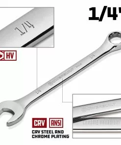 Powerbuilt 1/4 Inch Fully Polished SAE Raised Panel Combination Wrench - 644140 -Hot Sale Powerbuilt Shop 644140 1 420 02