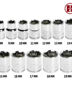 Powerbuilt 12 Piece 3/8 In Drive 6 Point Shallow Metric Socket Set - 645008 -Hot Sale Powerbuilt Shop 645008 02