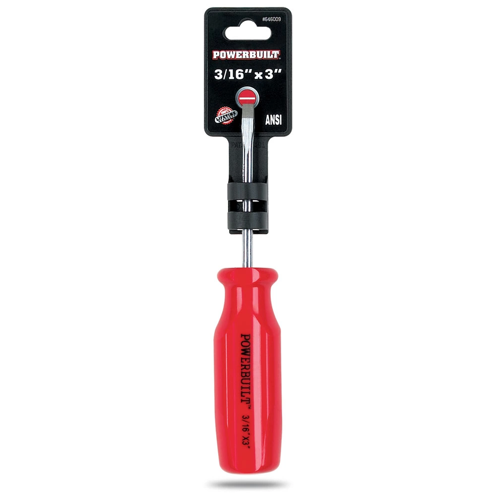 Powerbuilt Slotted Screwdriver 3/16 x 3" - 646009 2 Powerbuilt Slotted Screwdriver 3/16 x 3" - 646009 - Image 2
