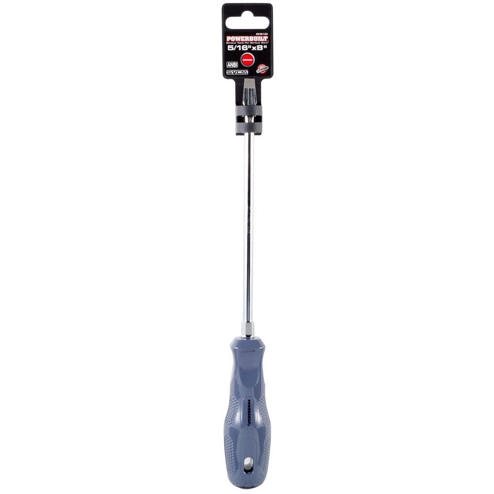 Powerbuilt 5/16 x 8 Inch Slotted Screwdriver with Acetate Handle - 646120 2 Powerbuilt 5/16 x 8 Inch Slotted Screwdriver with Acetate Handle - 646120 - Image 2