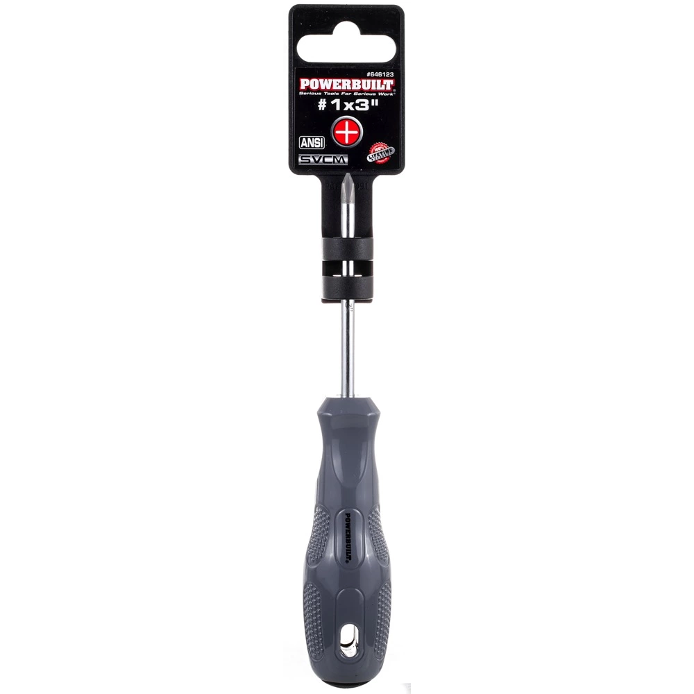 Powerbuilt #1 x 3 Inch Phillips Screwdriver with Acetate Handle - 646123 2 Powerbuilt #1 x 3 Inch Phillips Screwdriver with Acetate Handle - 646123 - Image 2