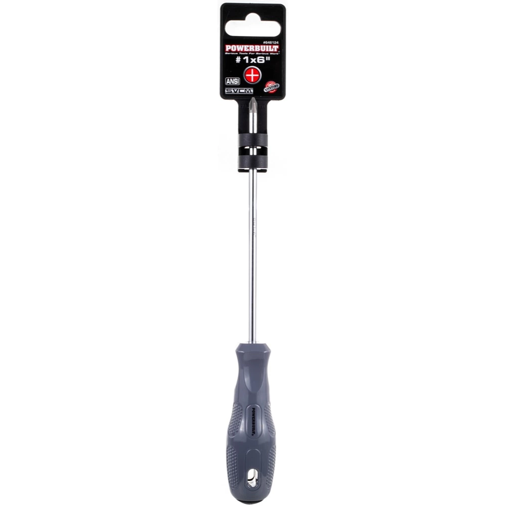 Powerbuilt #1 x 6 Inch Phillips Screwdriver with Acetate Handle - 646124 2 Powerbuilt #1 x 6 Inch Phillips Screwdriver with Acetate Handle - 646124 - Image 2