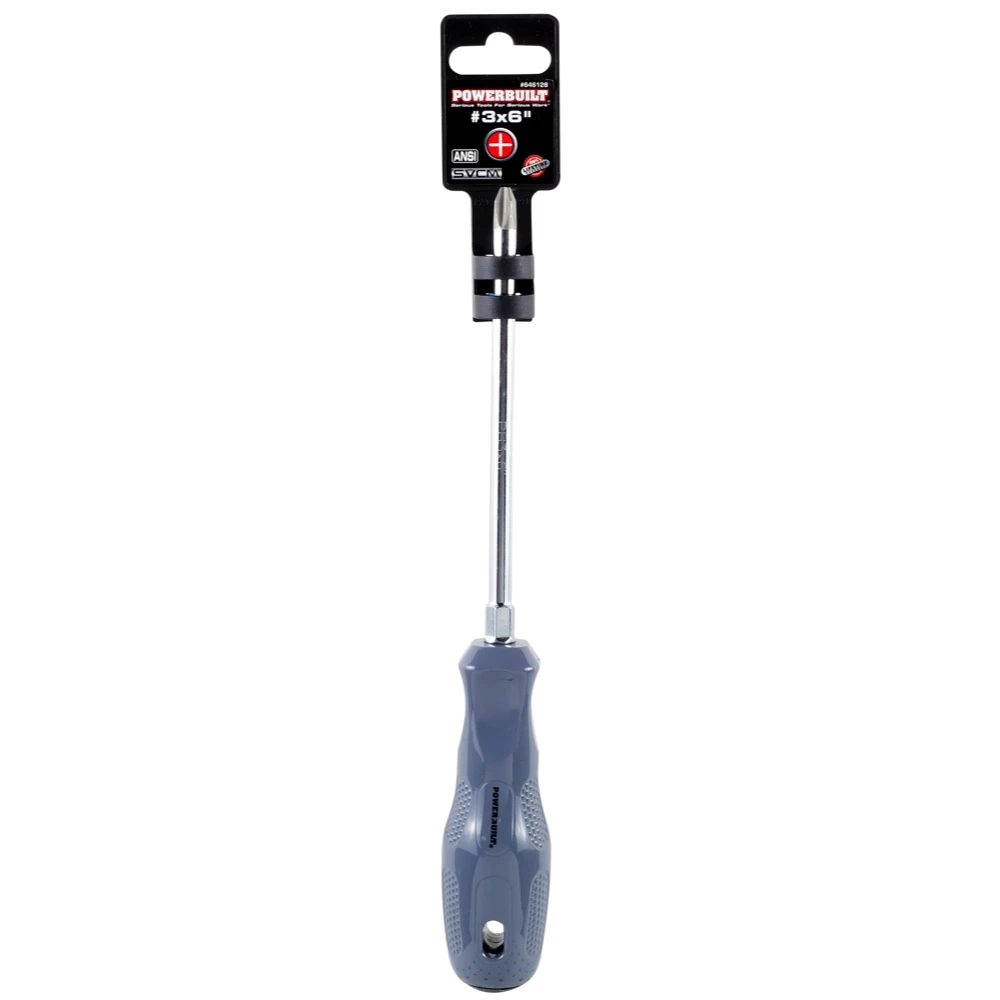 Powerbuilt #3 x 6 Inch Phillips Screwdriver with Acetate Handle - 646128 2 Powerbuilt #3 x 6 Inch Phillips Screwdriver with Acetate Handle - 646128 - Image 2