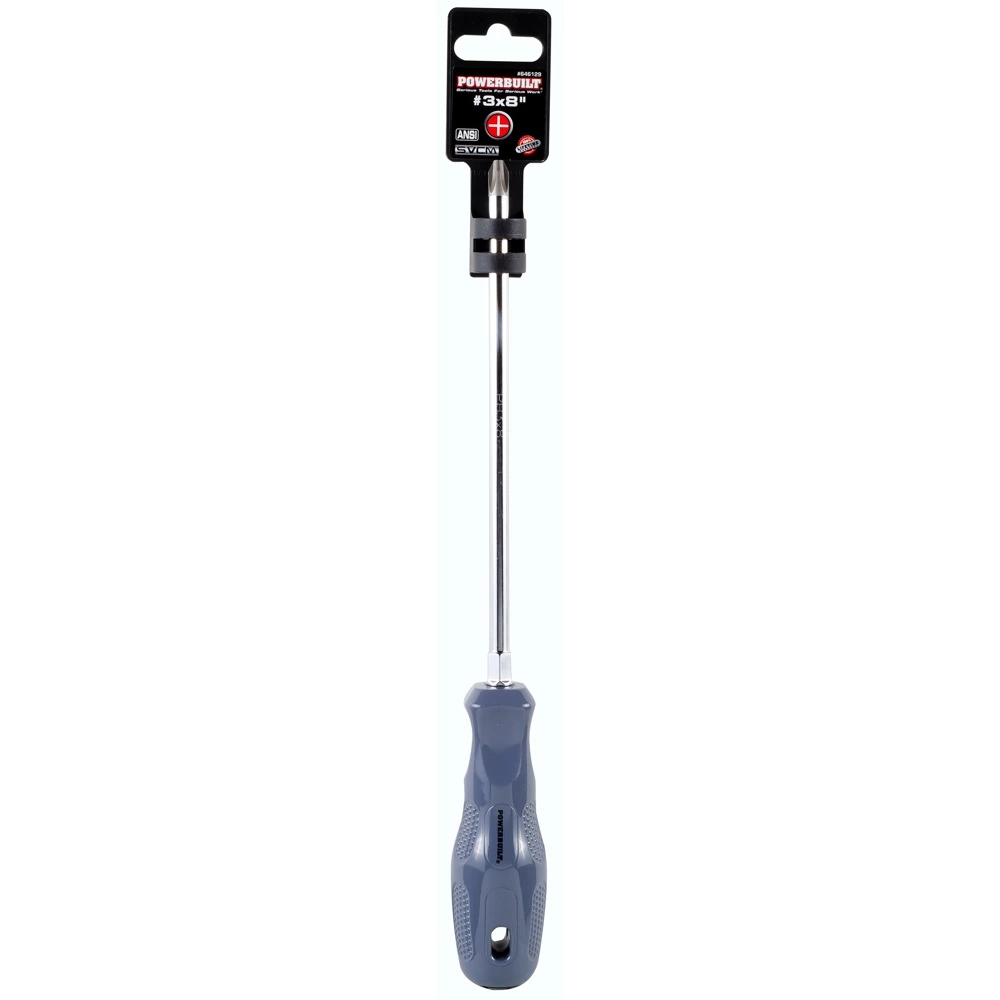 Powerbuilt #3 x 8 Inch Phillips Screwdriver with Acetate Handle - 646129 2 Powerbuilt #3 x 8 Inch Phillips Screwdriver with Acetate Handle - 646129 - Image 2