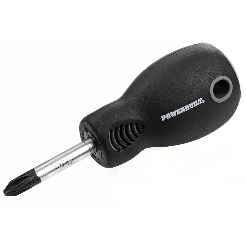 Powerbuilt #2 x 1-1/2 Inch Phillips Screwdriver with Double Injection Handle - 646142 1 Powerbuilt #2 x 1-1/2 Inch Phillips Screwdriver with Double Injection Handle - 646142