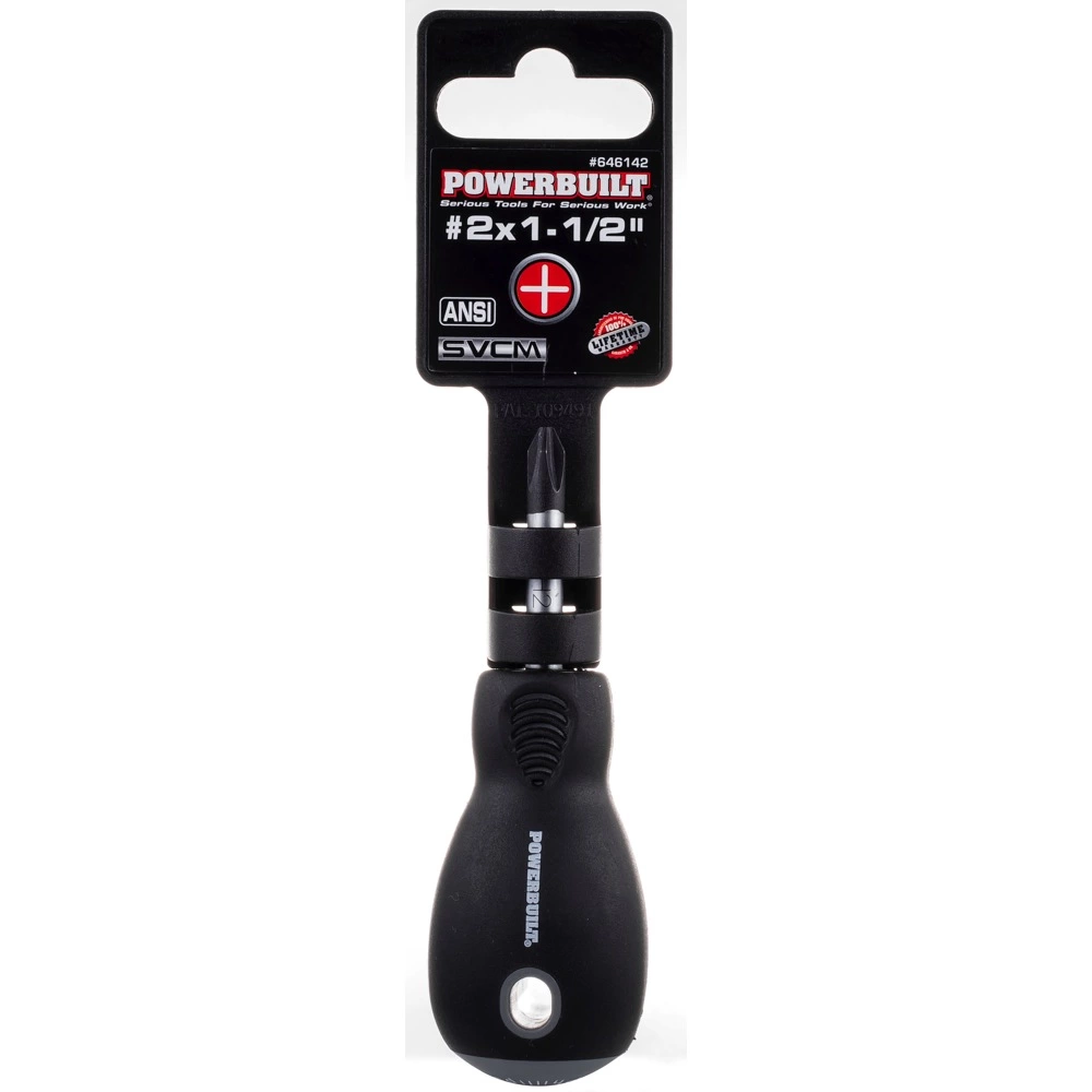 Powerbuilt #2 x 1-1/2 Inch Phillips Screwdriver with Double Injection Handle - 646142 2 Powerbuilt #2 x 1-1/2 Inch Phillips Screwdriver with Double Injection Handle - 646142 - Image 2