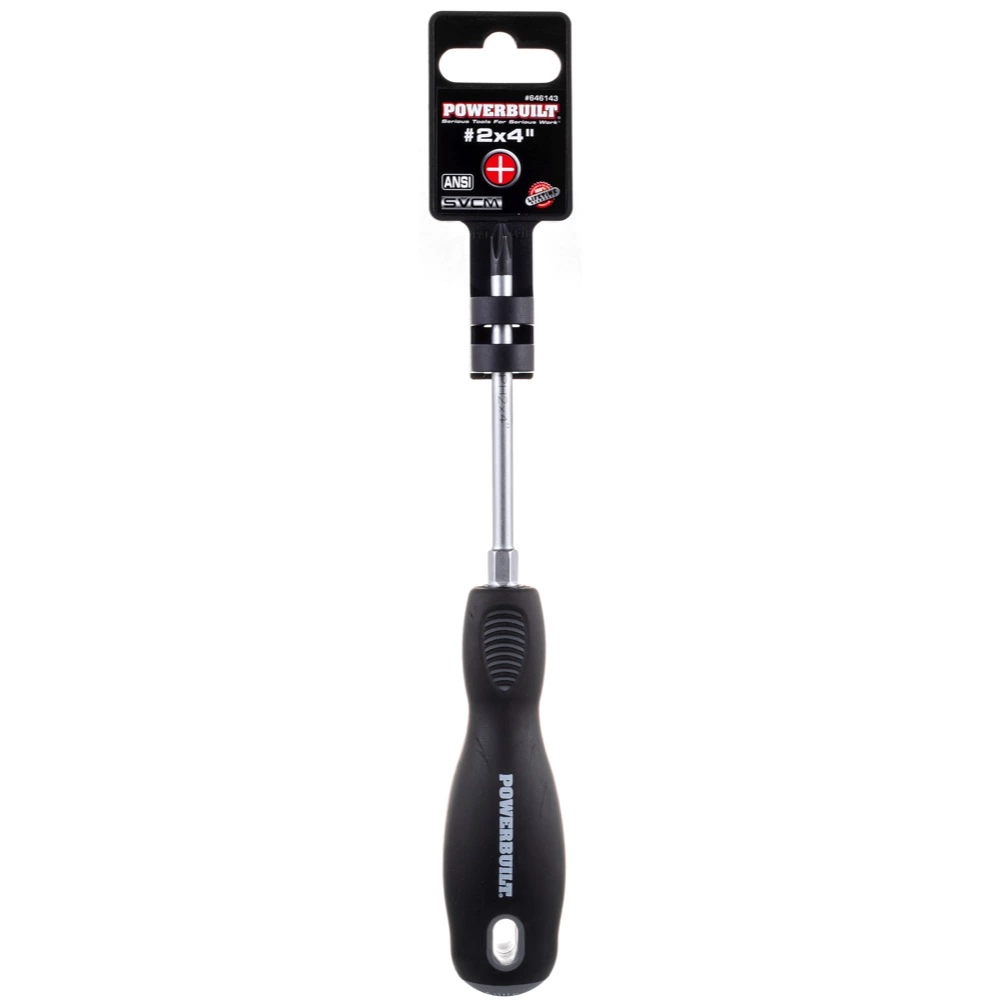 Powerbuilt #2 x 4 Inch Phillips Screwdriver with Double Injection Handle - 646143 2 Powerbuilt #2 x 4 Inch Phillips Screwdriver with Double Injection Handle - 646143 - Image 2