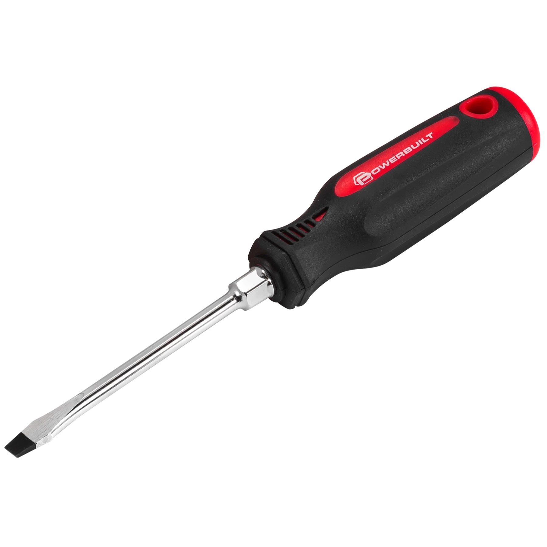 Powerbuilt 1/4 Inch Slotted Screwdriver with Double Injection Handle - 646171 1 Powerbuilt 1/4 Inch Slotted Screwdriver with Double Injection Handle - 646171