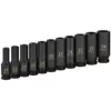 Powerbuilt 11 Piece 1/2 Inch Drive 6 Point Metric Deep Impact Socket Set - 647048
