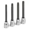Powerbuilt 4 Pc. 3/8 in. Drive 4 in. Long Reach Torx Bit Socket Set - 647058