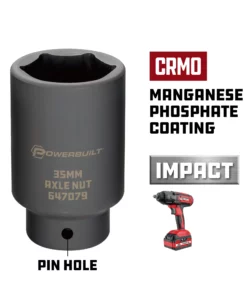 Powerbuilt 1/2 in. Dr. 35mm Axle Nut Socket - 647079 -Hot Sale Powerbuilt Shop 647079 35mm 3