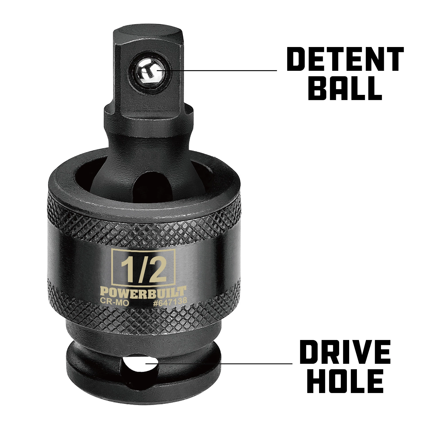 Powerbuilt 1/2-Inch Drive Impact Universal Joint, Chrome Moly Steel 4 Powerbuilt 1/2-Inch Drive Impact Universal Joint, Chrome Moly Steel - Image 4