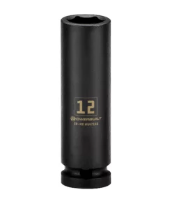 Powerbuilt 3/8 in. Drive x 12 mm 6 Point Deep Well Impact Socket - 647146