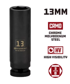 Powerbuilt 3/8 in. Drive x 13 mm 6 Point Deep Well Impact Socket - 647147 -Hot Sale Powerbuilt Shop 647147 13mm 02