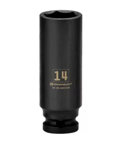 Powerbuilt 3/8 in. Drive x 14 mm 6 Point Deep Well Impact Socket - 647148
