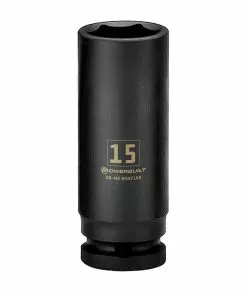 Powerbuilt 3/8 in. Drive x 15 mm 6 Point Deep Well Impact Socket - 647149