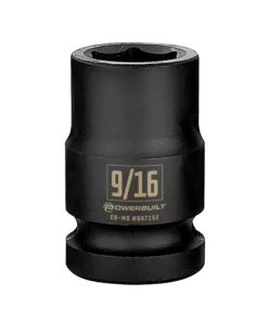 Powerbuilt 1/2 Inch Drive x 9/16 Inch 6 Point Impact Socket - 647152