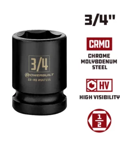 Powerbuilt 1/2 Inch Drive x 3/4 Inch 6 Point Impact Socket - 647155 -Hot Sale Powerbuilt Shop 647155 3 420in 02