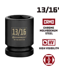 Powerbuilt 1/2 Inch Drive x 13/16 Inch 6 Point Impact Socket - 647156 -Hot Sale Powerbuilt Shop 647156 13 1620in 02