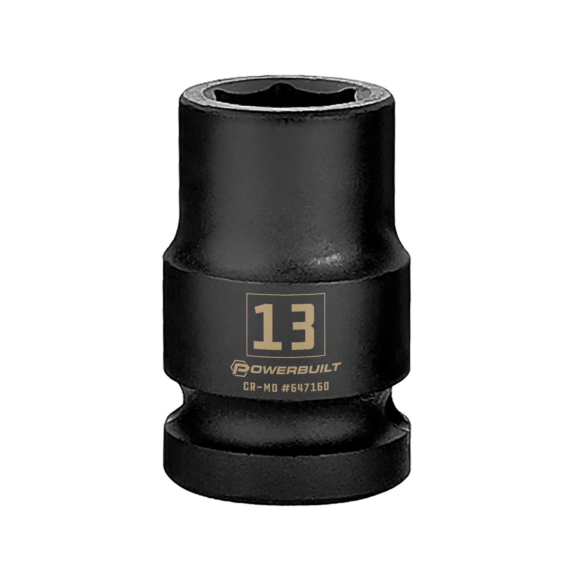 Powerbuilt 1/2 Inch Drive x 13 MM 6 Point Impact Socket - 647160 1 Powerbuilt 1/2 Inch Drive x 13 MM 6 Point Impact Socket - 647160