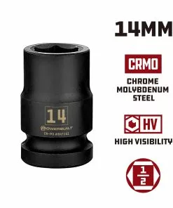 Powerbuilt 1/2 Inch Drive x 14 MM 6 Point Impact Socket - 647161 -Hot Sale Powerbuilt Shop 647161 14mm 02