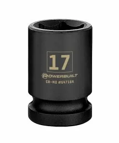 Powerbuilt 1/2 Inch Drive x 17 MM 6 Point Impact Socket - 647164