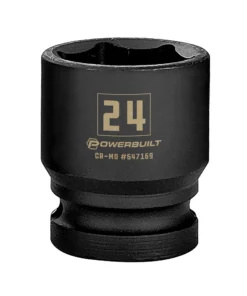 Powerbuilt 1/2 Inch Drive x 24 MM 6 Point Impact Socket - 647169