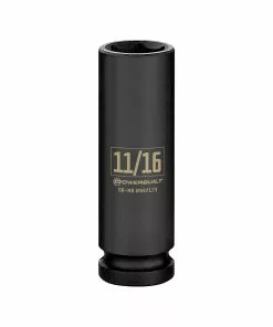 Powerbuilt 1/2 Inch Drive x 11/16 Inch 6 Point Deep Impact Socket - 647173