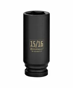 Powerbuilt 1/2 Inch Drive x 15/16 Inch 6 Point Deep Impact Socket - 647177