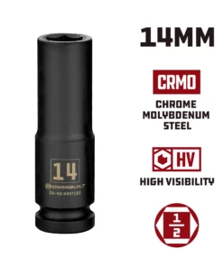 Powerbuilt 1/2 Inch Drive x 14 MM 6 Point Deep Impact Socket - 647183 -Hot Sale Powerbuilt Shop 647183 14mm 02